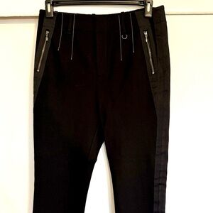Anthropologie tuxedo pants exposed front zippers size 10
